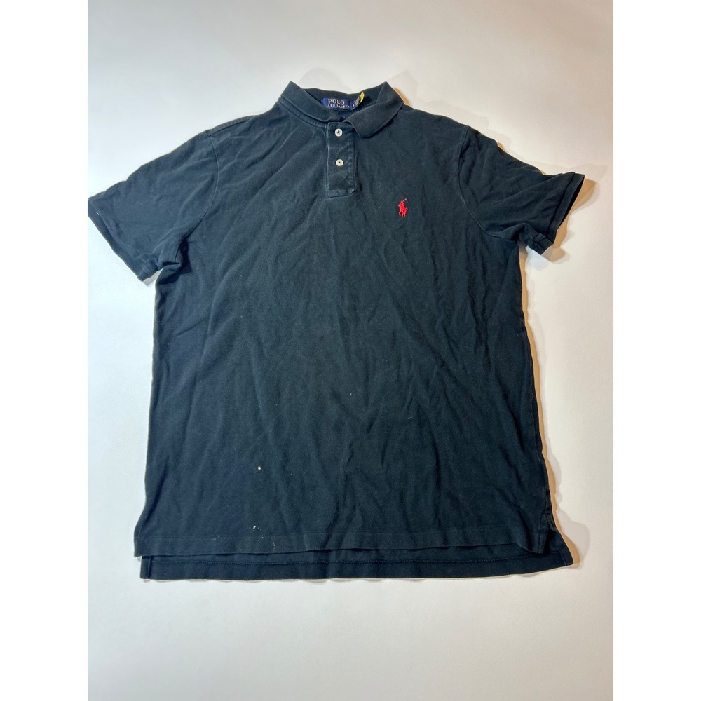 Polo Ralph Lauren Polo Shirt Men's Large Black Classic Fit Red Pony Logo